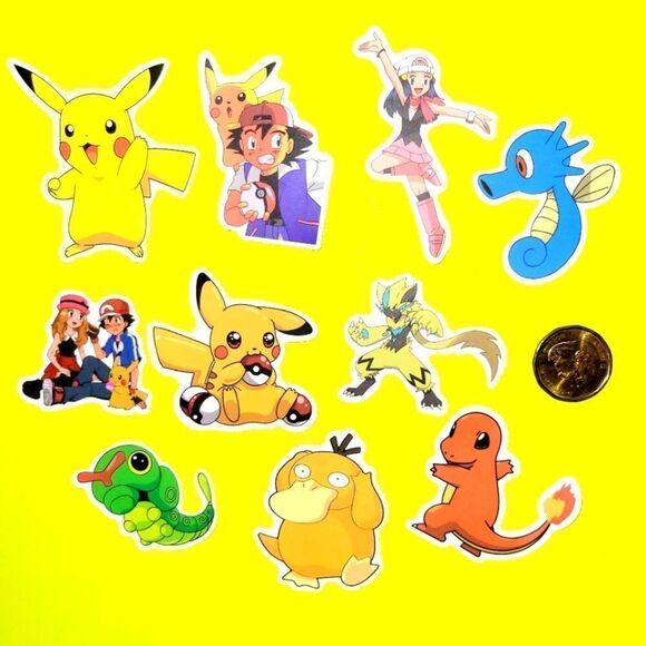 3/$20 Brand New 10x Waterproof Pokemon Stickers #4 - Picture 1 of 1